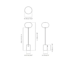 Lampadaire, JWDA , marbre, laiton bruni, Ø39cm, H150cm - Audo Copenhagen