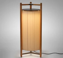 Lampadaire*Bover Lampadaire, Kando P/111, , LED, dim, 2200-2400-2700K, 4300 lm, Ø49cm, H111cm - crème, Teck