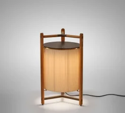 Lampadaire, Kando P/76, crème, Teck, LED, dim, 2200-2400-2700K, 4300 lm, Ø49cm, H76cm - Bover