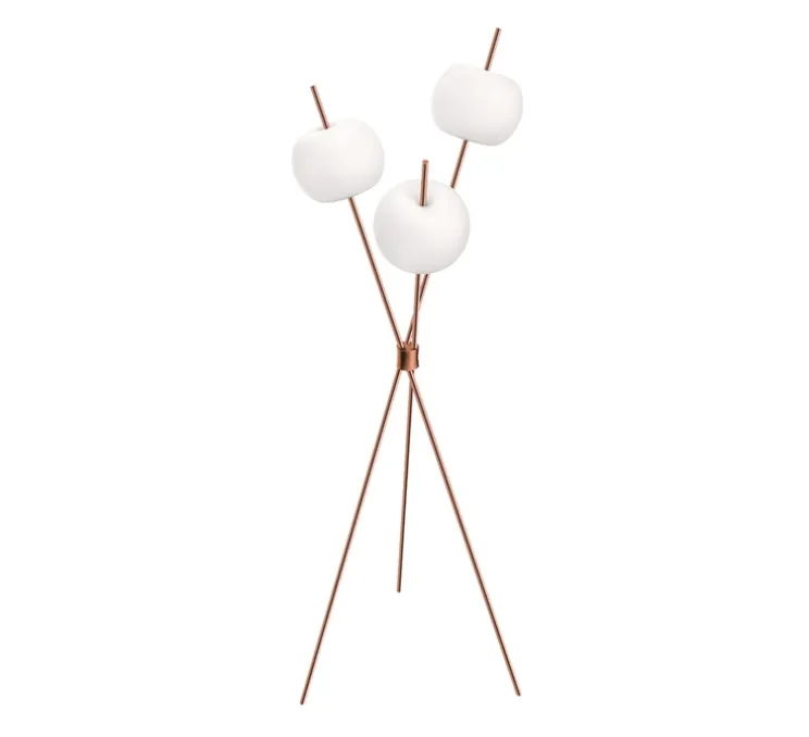 Lampadaire, Kushi, blanc et cuivre, LED, Ø56cm, H140cm - KDLN