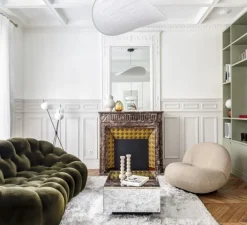 Lampadaire*KDLN Lampadaire, Kushi, , LED, Ø56cm, H140cm - blanc, noir