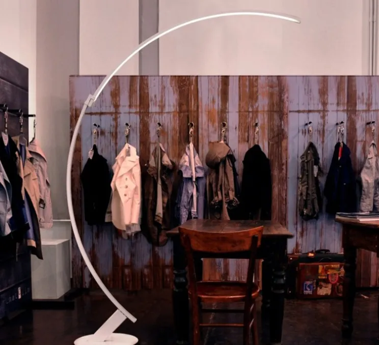 Lampadaire, Kyudo, blanc, LED, 2700k, 4200lm, L42cm, H212cm - KDLN