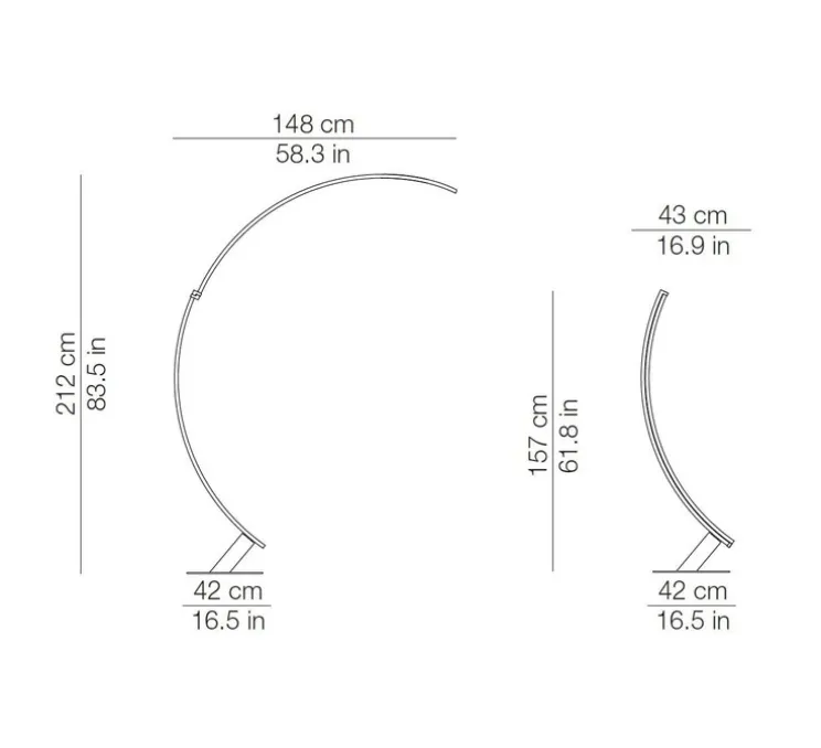 Lampadaire, Kyudo, blanc, LED, 2700k, 4200lm, L42cm, H212cm - KDLN