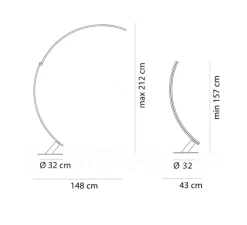 Lampadaire*KDLN Lampadaire, Kyudo, , LED, 2700k, 4200lm, L42cm, H212cm - noir