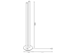 Lampadaire*Valerie_Objects Lampadaire, L1, , LED, Ø30cm, H190cm - blanc