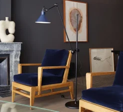 Lampadaire, Lampe Gras N°215, bleu (intérieur blanc), L32cm, H150cm - DCW éditions Paris