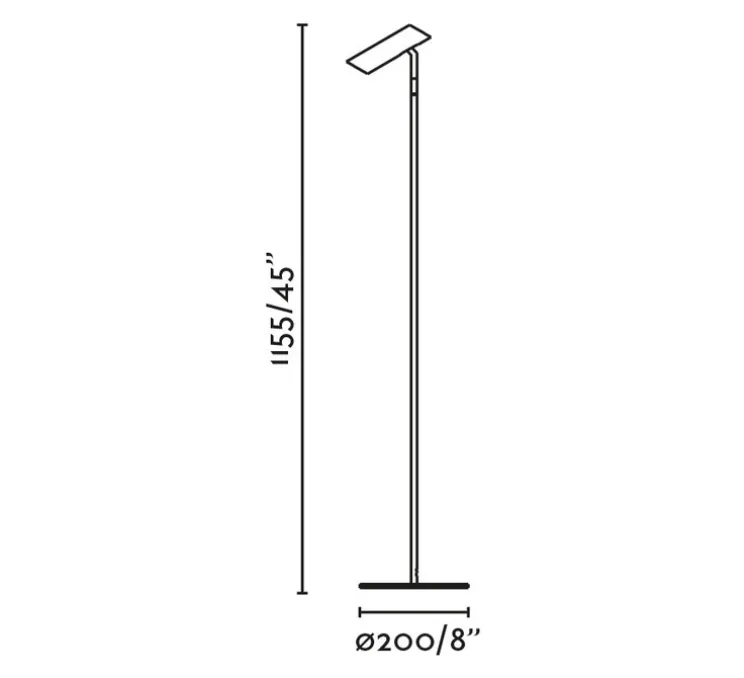 Lampadaire, Leo, noir, LED, 2700K, 299 lm, Ø20cm, H115,5cm - Faro