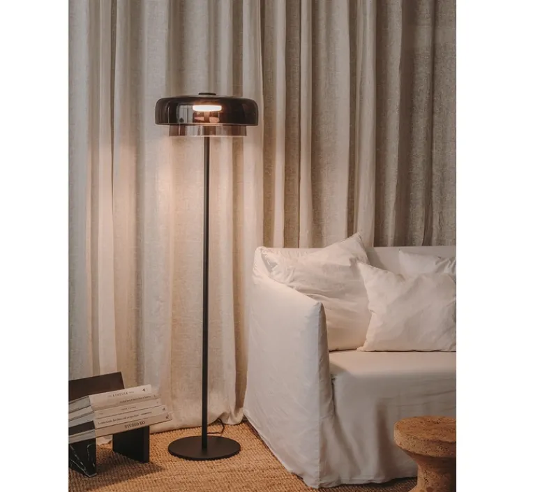 Lampadaire*LEDS C4 Lampadaire, Levels, 2 bodies, , LED, dim, 2700-3000-4000K, 750 lm, Ø42cm, H145cm - Fumé