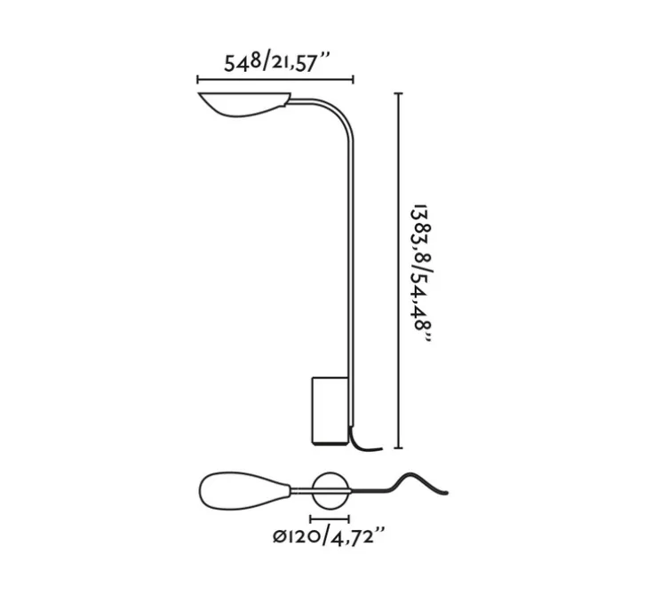 Lampadaire, Liggera, noir, L12cm, H138,38cm - Faro