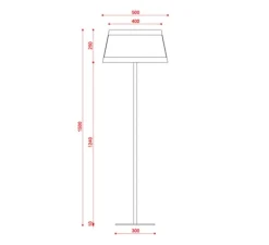 Lampadaire*Tooy Lampadaire, Lilly, 558.65, , Ø50cm, H150cm - noir texturé, tissu beige et maille noire
