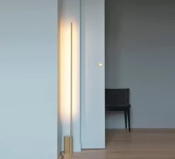 Lampadaire, Link, laiton satiné, LED, 2700K, 1200lm, L10,4cm, H150cm - CVL