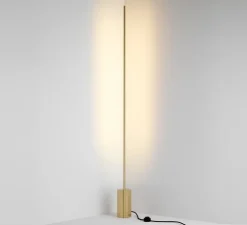 Lampadaire, Link, laiton satiné, LED, 2700K, 1200lm, L10,4cm, H150cm - CVL