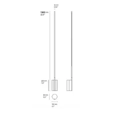 Lampadaire, Link, laiton satiné, LED, 2700K, 1200lm, L10,4cm, H150cm - CVL