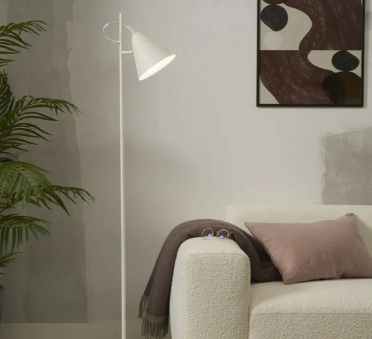 Lampadaire, Lisbon, blanc, Ø25cm, H152cm - Good&Mojo