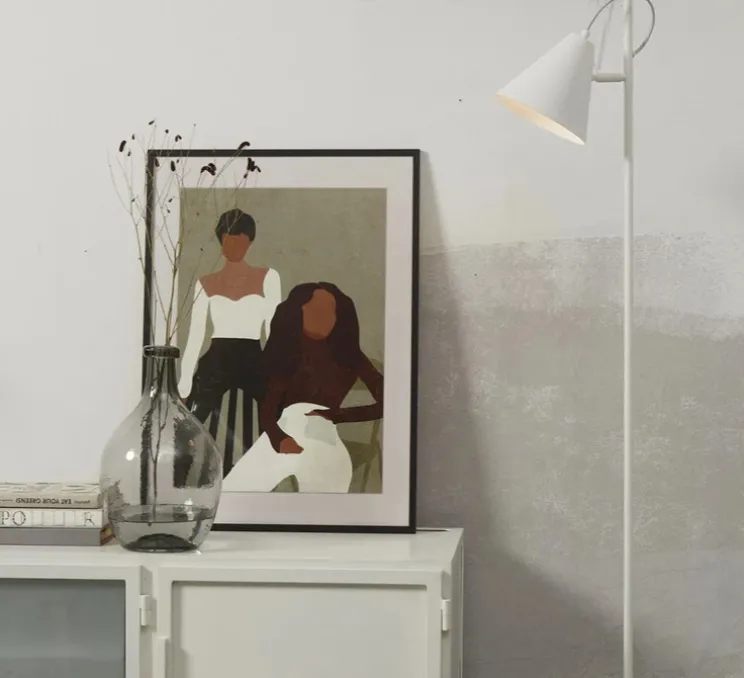 Lampadaire, Lisbon, blanc, Ø25cm, H152cm - Good&Mojo