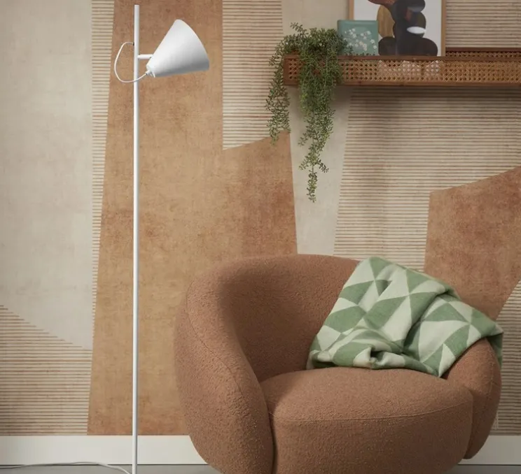 Lampadaire, Lisbon, blanc, Ø25cm, H152cm - Good&Mojo