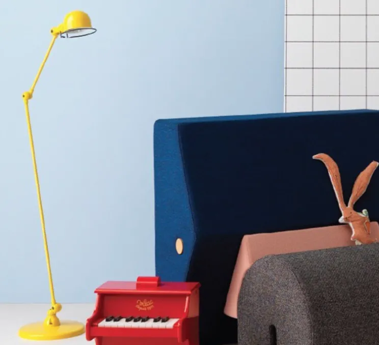 Lampadaire, Loft D1240, 2 bras, jaune, souffre, Ø33cm, H160cm - Jieldé