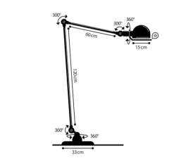 Lampadaire*Jieldé Lampadaire, Loft D1260I , , Ø33cm, H180cm - bleu