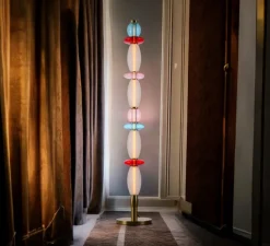 Lampadaire, Léonor, bleu, rouge, opaque, Ø25cm, H145cm - Elements lighting