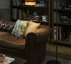 Lampadaire*Faro Lampadaire, LOOP, , LED, L65cm, H125cm - bois, noir