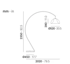 Lampadaire*Pedrali Lampadaire, L002T/BA, , Ø52cm, H235cm - noir mat