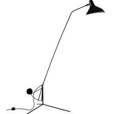 Lampadaire, Mantis BS1, noir, Ø74cm, H155cm - Dcw editions