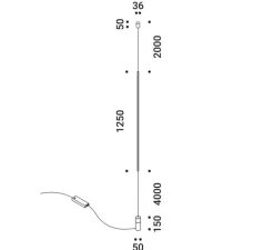Lampadaire*Davide Groppi Lampadaire, Masai, , LED, dim, 2700K, 600 lm, Ø5cm, H125cm - noir mat