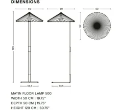 Lampadaire, Matin, blanc, LED, dim, 2600K, 420 lm, L50cm, H129cm - HAY
