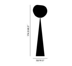 Lampadaire*Tom Dixon Lampadaire, Melt Cone Fat, , LED, dim, 3000K, 800 lm, L50cm, H174cm - gris fumé