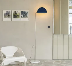 Lampadaire*DCW éditions Paris Lampadaire, Mezzaluna, , LED, dim, 3000K, 6000 lm, L33cm, H2210cm - bleu pétrole