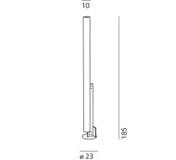 Lampadaire*KDLN Lampadaire, Model-T, , LED, dim, 2700K, 6600 lm, Ø23cm, H185cm - noir brillant