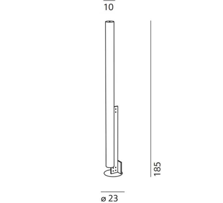 Lampadaire*KDLN Lampadaire, Model-T, , LED, dim, 2700K, 6600 lm, Ø23cm, H185cm - noir brillant