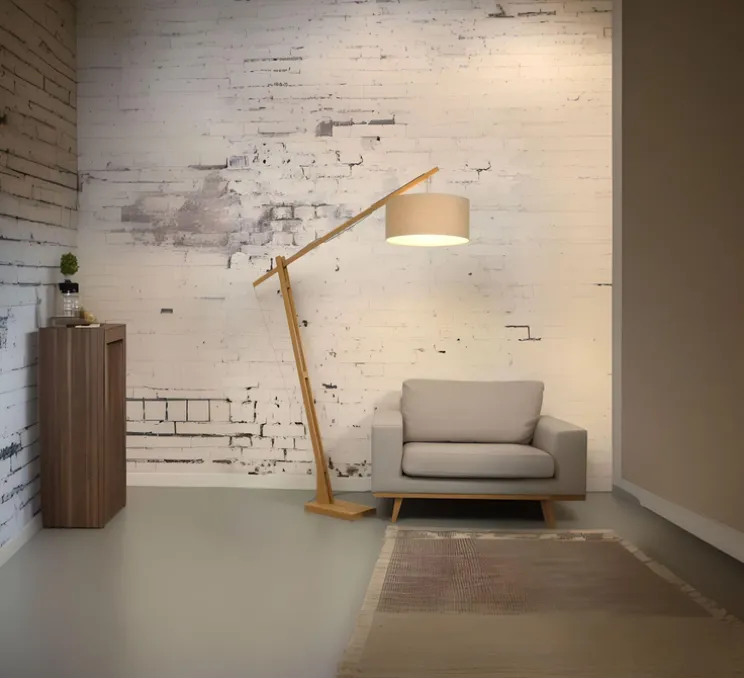 Lampadaire, Montblanc, naturel, Ø47cm, H218cm - Good&Mojo