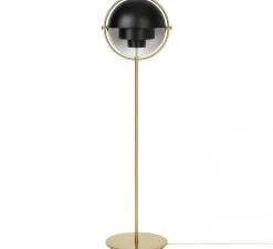 Lampadaire, Multi-Lite, noir, laiton, Ø36cm, H148cm - Gubi