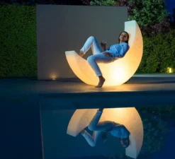 Lampadaire, My Moon, blanc, IP44, L44cm, H122cm - Seletti