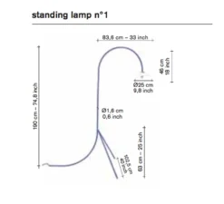 Lampadaire*Valerie_Objects Lampadaire, N°1, , L83,6cm, H190cm - gris clair