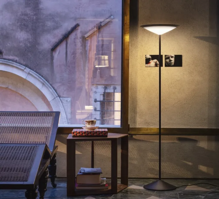 Lampadaire, Narciso, bronze mat, LED, dim, 3000K, 1500 lm, Ø32cm, H130cm - Penta