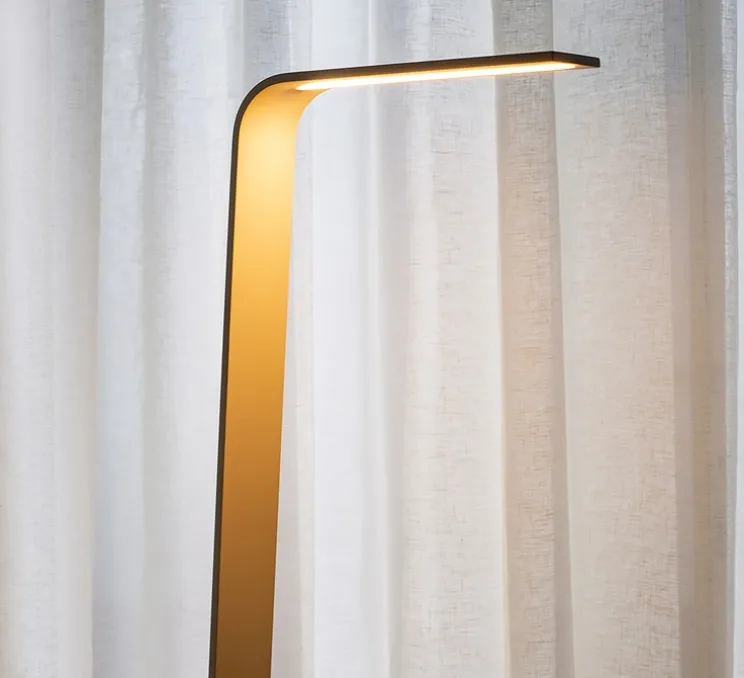 Lampadaire, Nastro 563.61, beige, noir texturé, IP40, LED, dim, 2700K, 1100 lm, L30cm, H145cm - Tooy