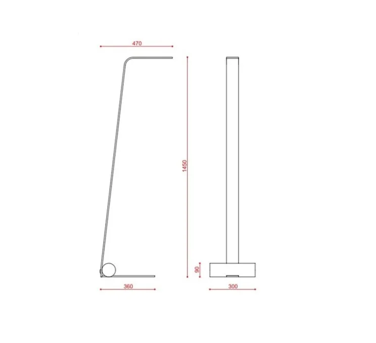 Lampadaire, Nastro 563.61, beige, noir texturé, IP40, LED, dim, 2700K, 1100 lm, L30cm, H145cm - Tooy