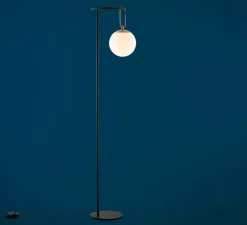 Lampadaire*Artemide Lampadaire, NH, , Ø42cm, H171,8cm - noir, laiton et blanc