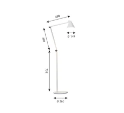 Lampadaire*Louis Poulsen Lampadaire, NJP, , LED, 2700K, 500lm, L121cm, H48cm - blanc