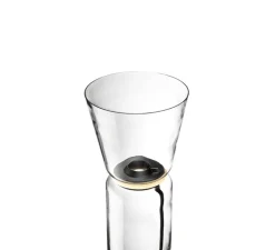 Lampadaire*Flos Lampadaire, Noctambule (1 cylindre haut + cône), transparent, LED, 2700K, 3960lm, Ø39cm, H91cm - transparent et noir
