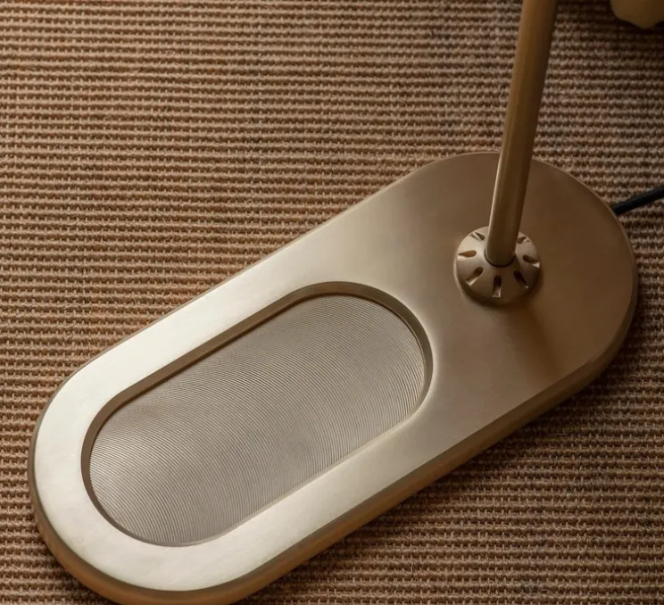 Lampadaire, occulo, laiton brossé, L15cm, H140cm - Bert Frank