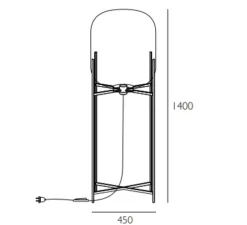 Lampadaire, Oda Big, blanc moonlight, ø45cm, H140cm - Pulpo
