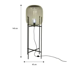 Lampadaire*Pulpo Lampadaire, Oda Big, , H140cm - verre fumé, gris