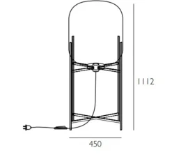 Lampadaire*Pulpo Lampadaire, Oda in Between, , Ø45cm, H111,2cm - verre gris fumé, noir