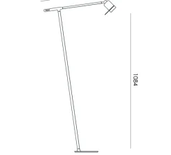 Lampadaire*Tonone Lampadaire, One + Floor, , LED, 2700K, 245 lm, L46cm, H108,4cm - gris