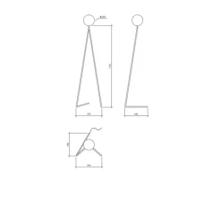 Lampadaire*Atelier Areti Lampadaire, One Globe, Slanted Base, , LED, L48cm, H175cm - Noir