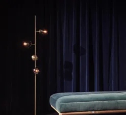 Lampadaire*Bolia Lampadaire, Orb, , Ø36cm, H161,5cm - Laiton, transparent