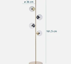Lampadaire*Bolia Lampadaire, Orb, , Ø36cm, H161,5cm - Laiton, transparent